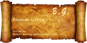 Beutum Gitta névjegykártya